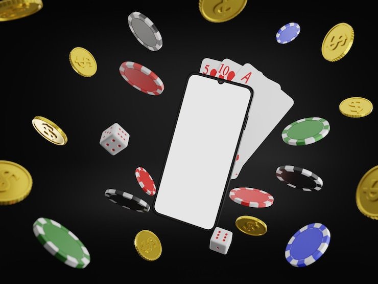 Casino Hold'em table layout on indototo slot showing dealer position and player betting zones